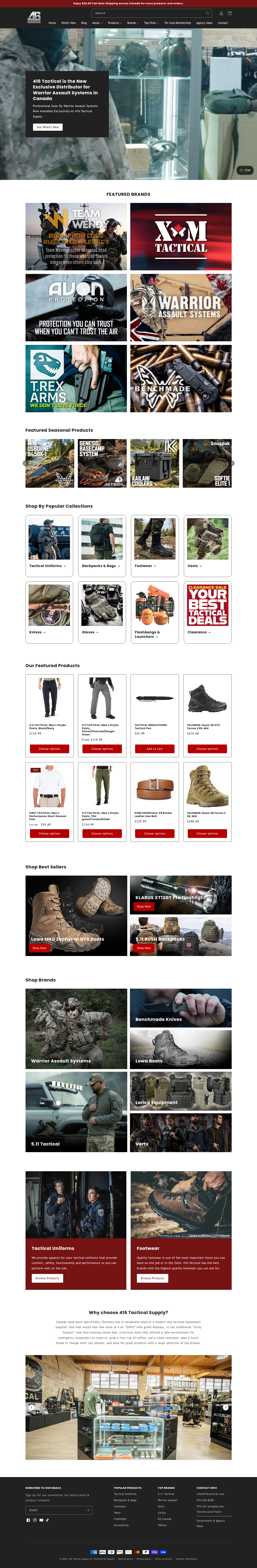 416 Tactical full website screenshot
