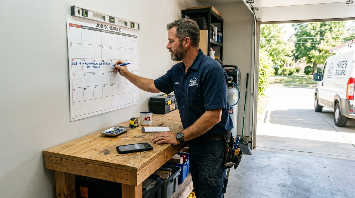 A contractor planning upcoming appointments