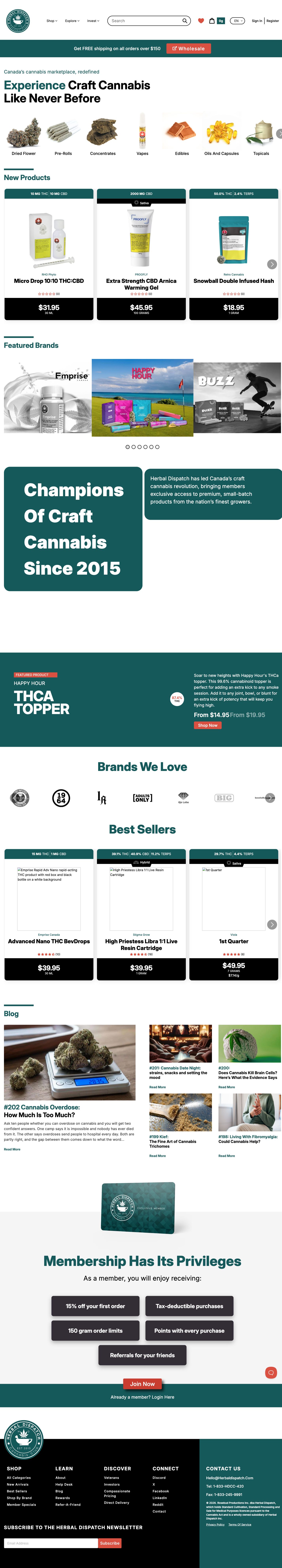 Herbal Dispatch full website screenshot