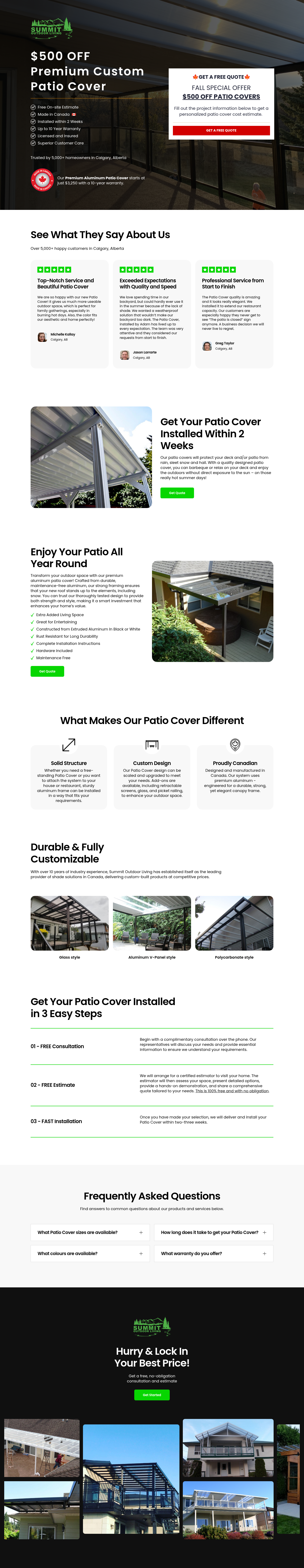Summit Outdoor Living full website screenshot