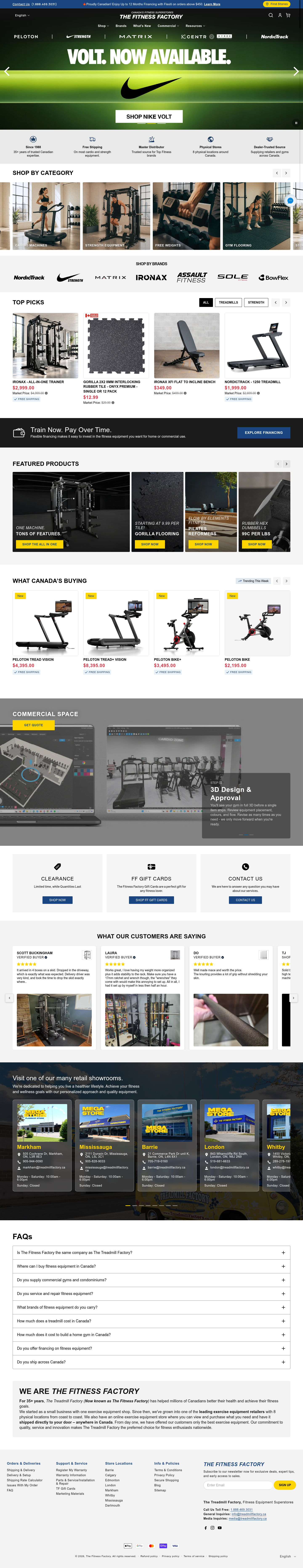 The Fitness Factory full website screenshot
